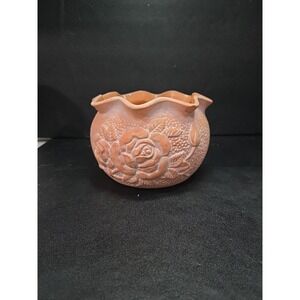 FTD Pottery Vase Planter Terracotta Floral Made In Thailand Ruffle Rose